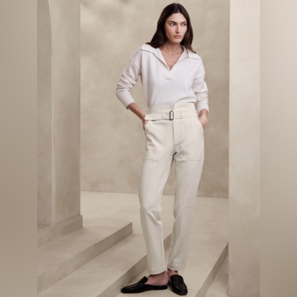 NWOT! BANANA REPUBLIC TRANSITION CREAM WHITE REFINED UTILITY PANT - SIZE 16